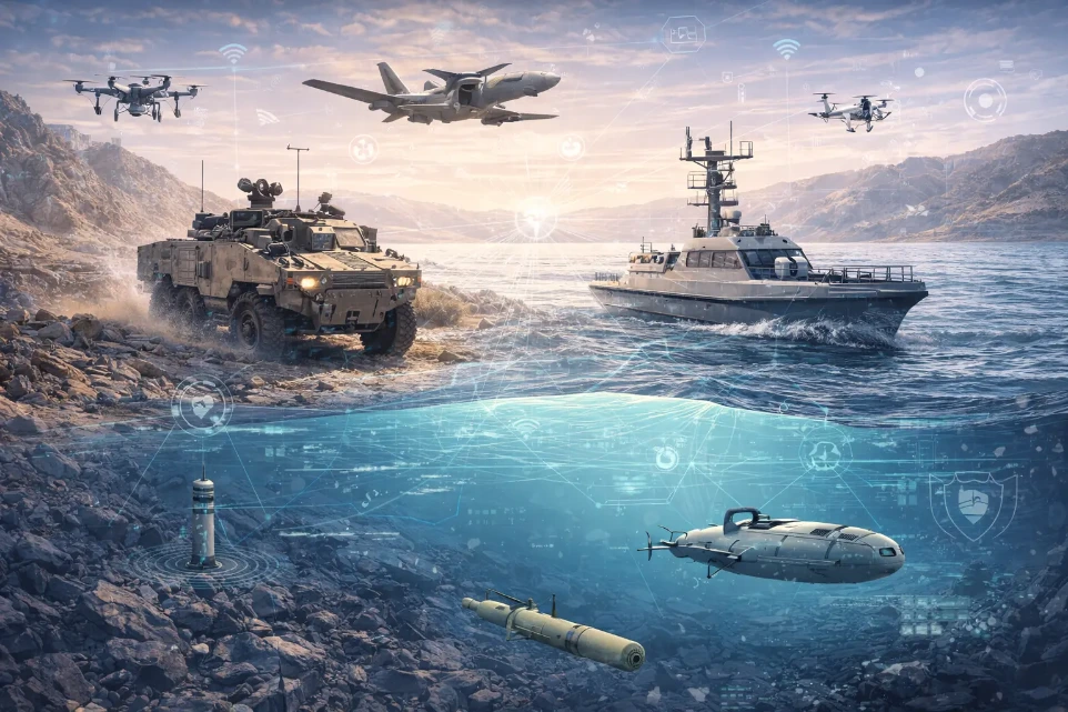 Advanced defence command and control systems supporting strategic decision-making.