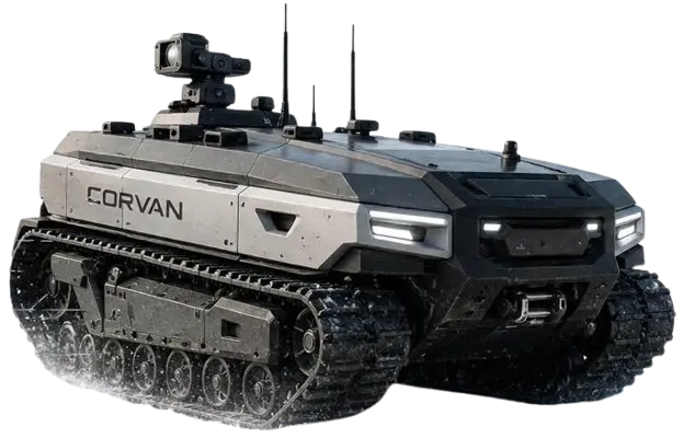 CORVAN autonomous Arctic robotic vehicle designed for defence, logistics, surveillance, and extreme-environment operations.
